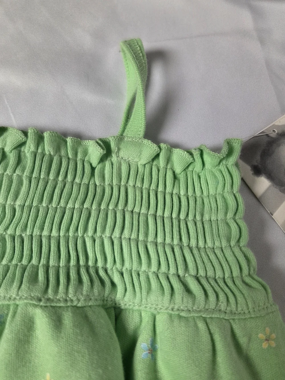 Carter's Vintage Light‎ Green Floral Baby Romper 3/6 Months